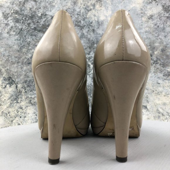 Franco Sarto Women's Size 7.5M Napoli Tan Leather Patent Slip On High Heel Pumps - Picture 7 of 13